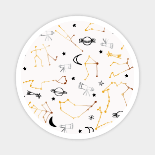 Astrology Pattern Gold and Black Magnet